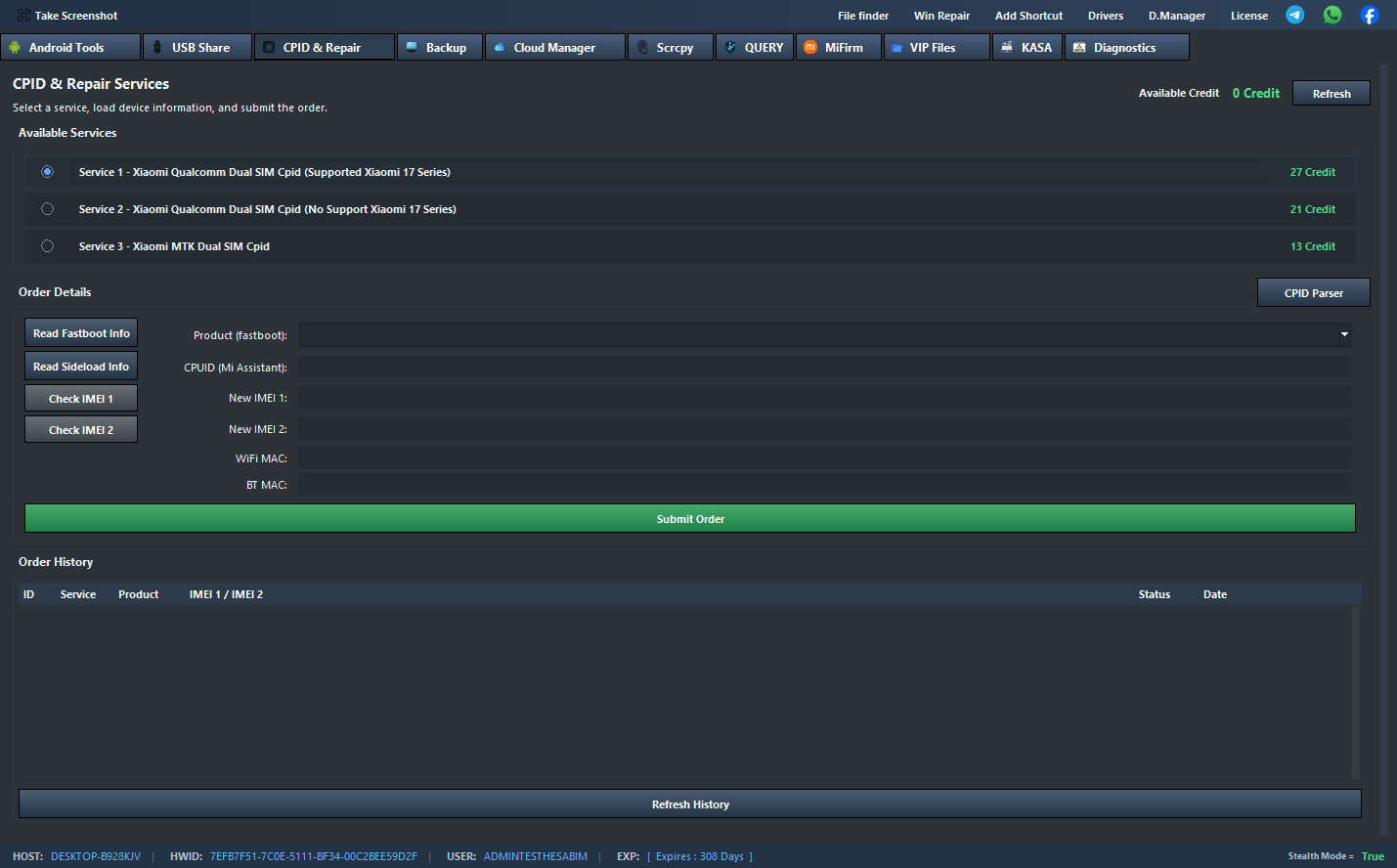 Xiaomi CPID workflow in CheckerTR PRO